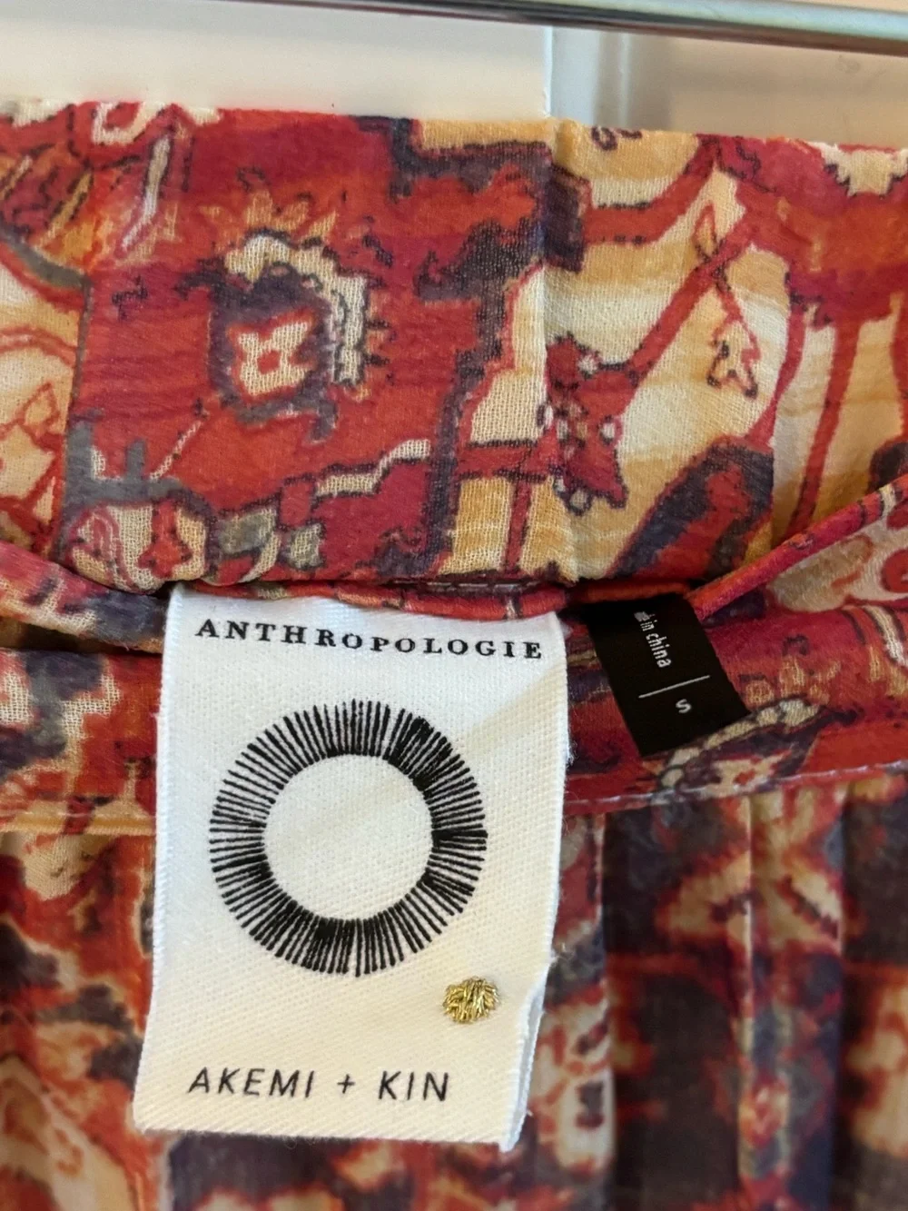 Anthropologie Akemi and Kin pleated Laurel Canyon midi skirt. Small. NWT - Picture 8 of 12